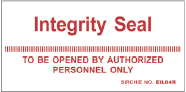 Red/White "Integrity Seal", 3" x 1.5" (EIL04R)